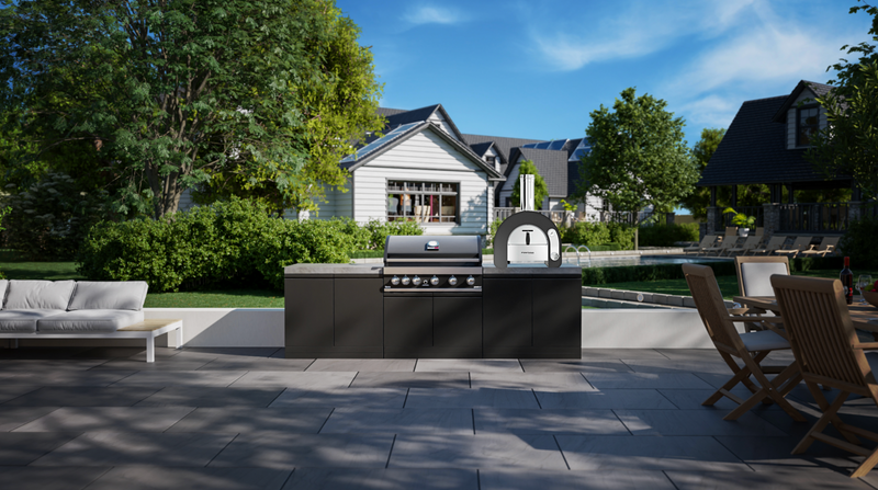 GrandPro Outdoor Kitchen with 5 Burner BBQ, and Maestro Pizza Oven - 2.6m
