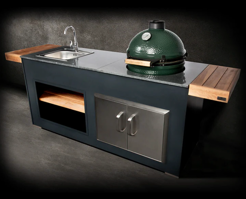 Grillandia Outdoor Kitchen Large Green Egg, Sink and Weather Cover - 2M - R