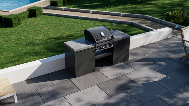 GrandPro Outdoor Kitchen with 4 Burner BBQ, and Sink - 1.9m