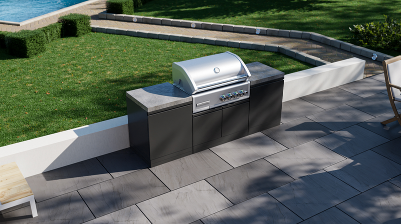 GrandPro Outdoor Kitchen with CrossRay 4 Burner BBQ, - 2.2m