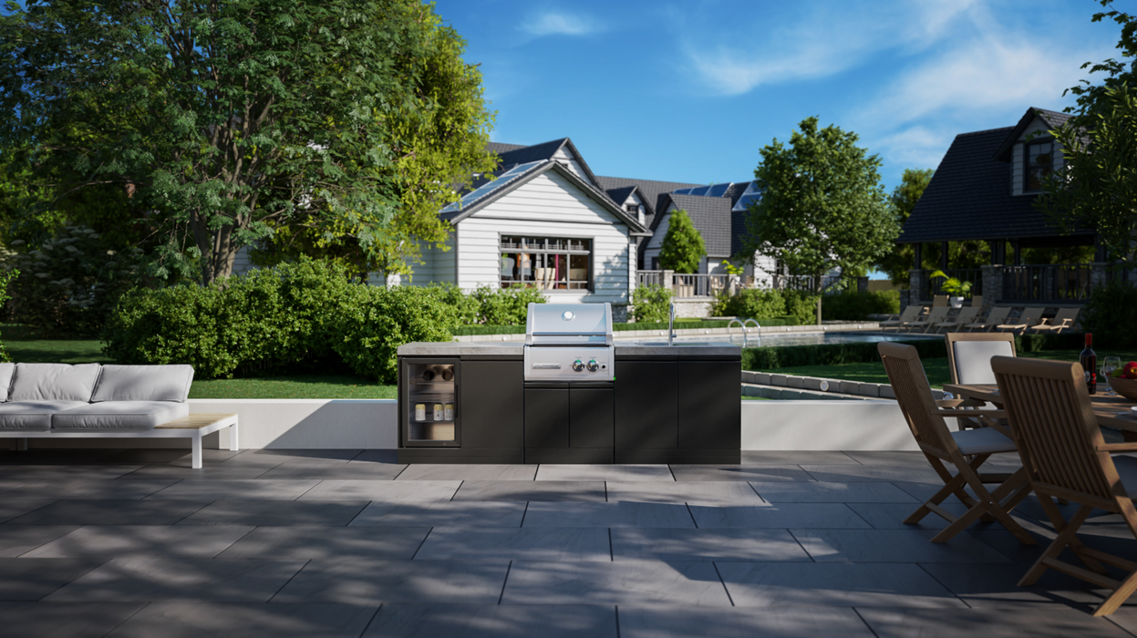 Contemporary Outdoor Kitchen 244 Series Cross-ray 2-Burner - Complete