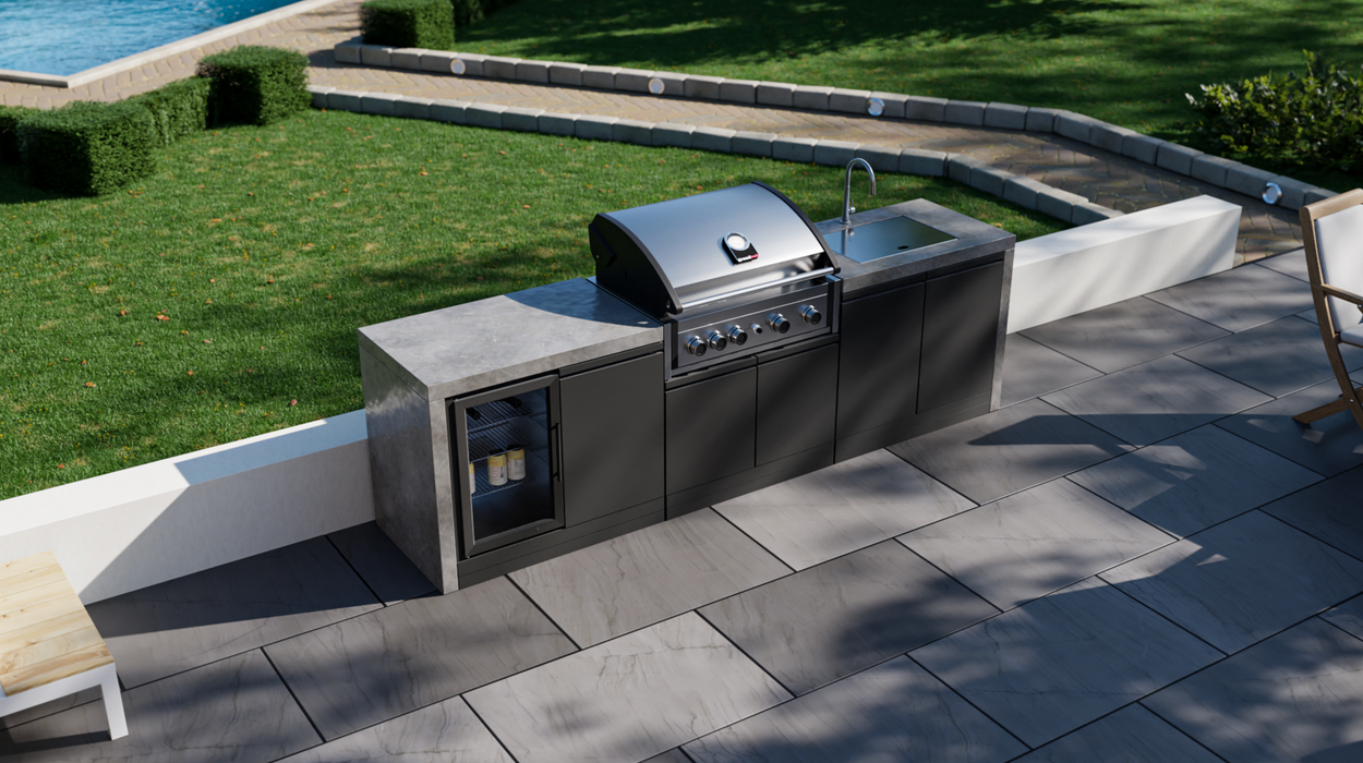 GrandPro Outdoor Kitchen 274 Water Fall Series Elite Pro - Complete + Free Pizza Oven