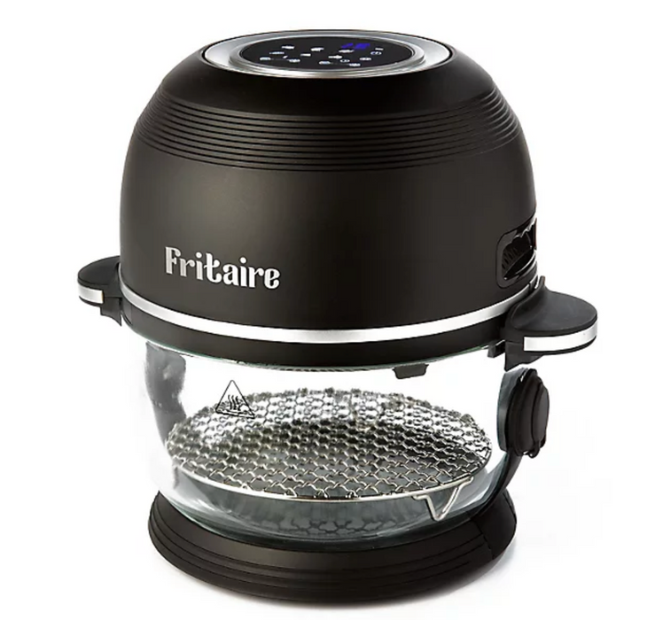 Fritaire - Orange Air Fryer, Non-Toxic AirFryer for 3-5 people with 360 Visibility, Easy Self-Cleaning, Teflon & BPA-Free, Vortex for Even Cooking, Rotisserie, Roast, Bake, Dehydrate.