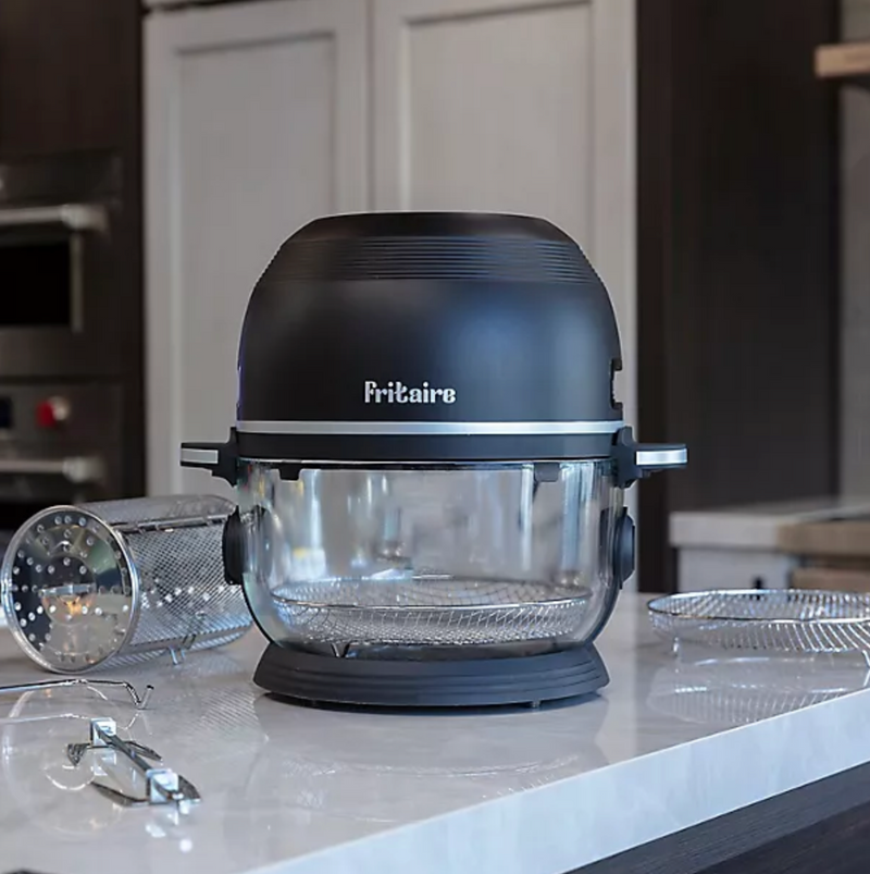 Fritaire - Black Air Fryer, Non-Toxic AirFryer for 3-5 people with 360 Visibility