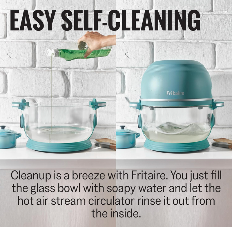 Fritaire - White Air Fryer, Non-Toxic AirFryer for 3-5 people with 360 Visibility