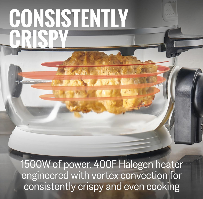 Fritaire - Black Air Fryer, Non-Toxic AirFryer for 3-5 people with 360 Visibility