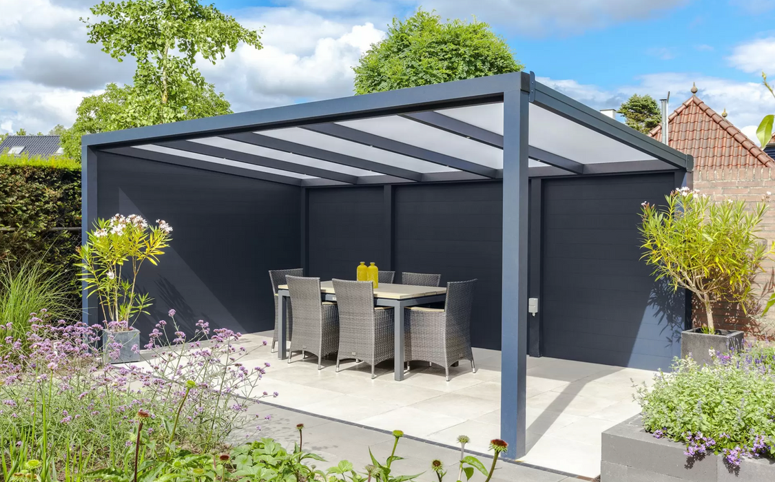 Ribolla Detached Terrace Canopy Black - 406x350