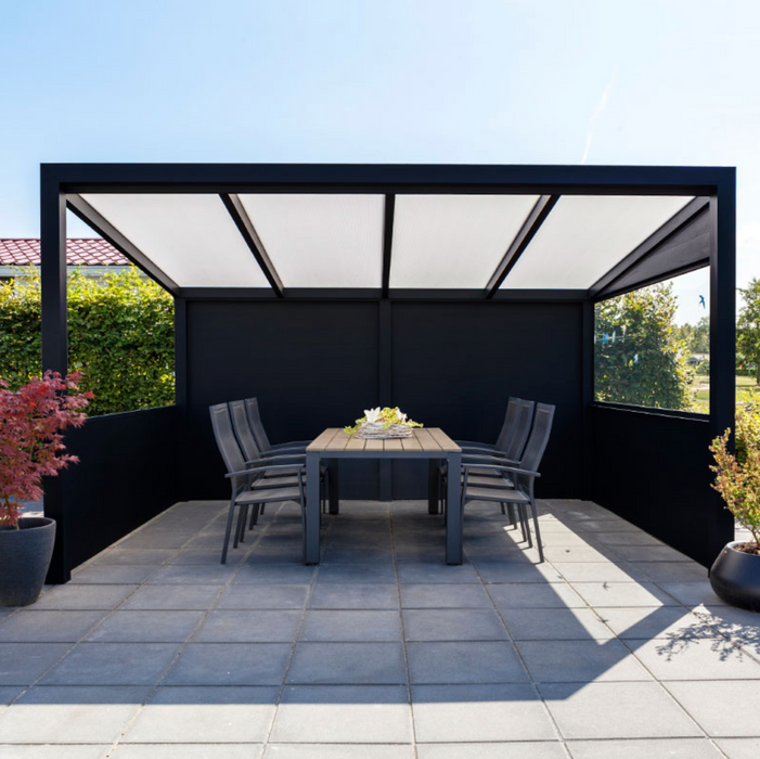 Ribolla Detached Terrace Canopy Black - 406x350