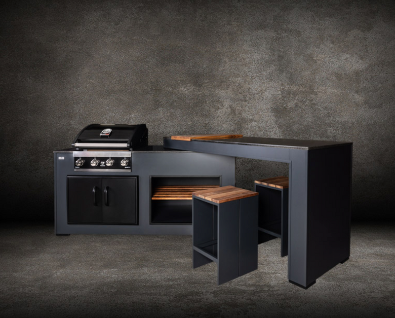 Grillandia Outdoor Kitchen with Turning Table and  Weather Cover - 2m / 3.2m