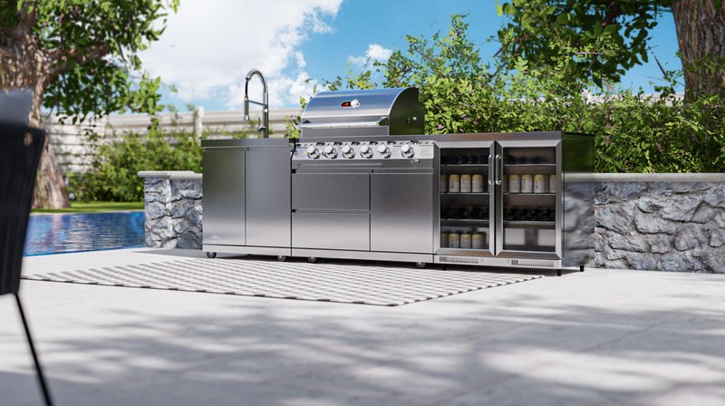 Whistler Outdoor Kitchen 4 Burner BBQ, Fridge, and Sink | 2.9Meters