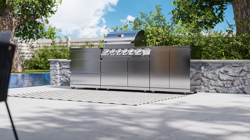 Whistler Outdoor Kitchen 4 Burner BBQ, Double Doors and Triple Drawers