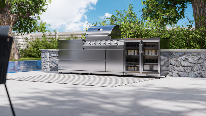 Whistler Outdoor Kitchen 4 Burner BBQ, Fridge and Triple Drawer