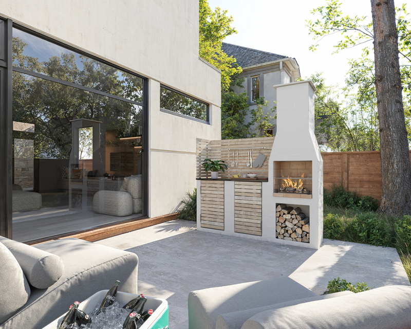 Volcanic Pumice Outdoor Kitchen Hale (left hand kit)