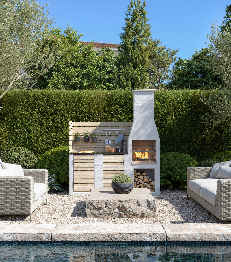 Volcanic Pumice Outdoor Kitchen Hale (left hand kit)