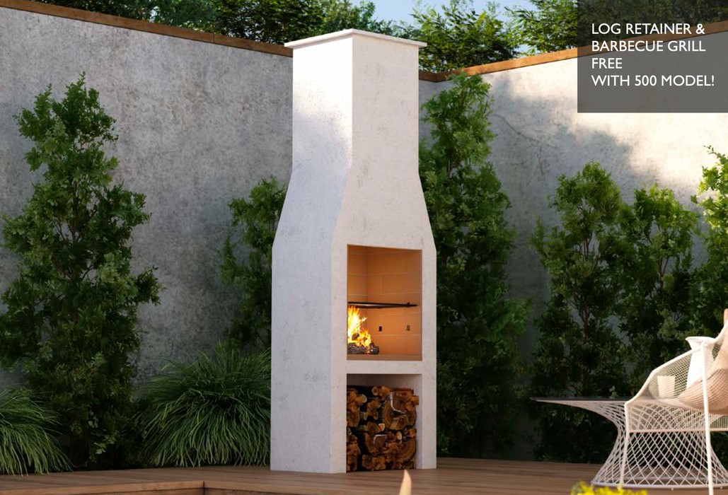 Volcanic Garden Fireplace barbecue – small model with log storage