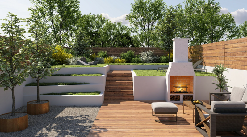 Schiedel Volcanic Garden Fireplace Barbecue 950