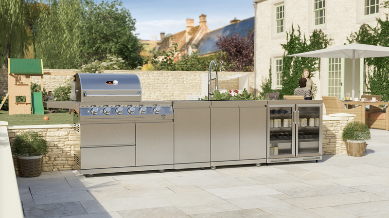 Whistler Outdoor Kitchen 4 Burner BBQ, Sink and Fridge | Oaksey | 2.7Meters