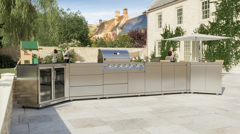 Whistler Outdoor Kitchen 4 Burner BBQ, Sink and Fridge | Stanton | 5.6Meters