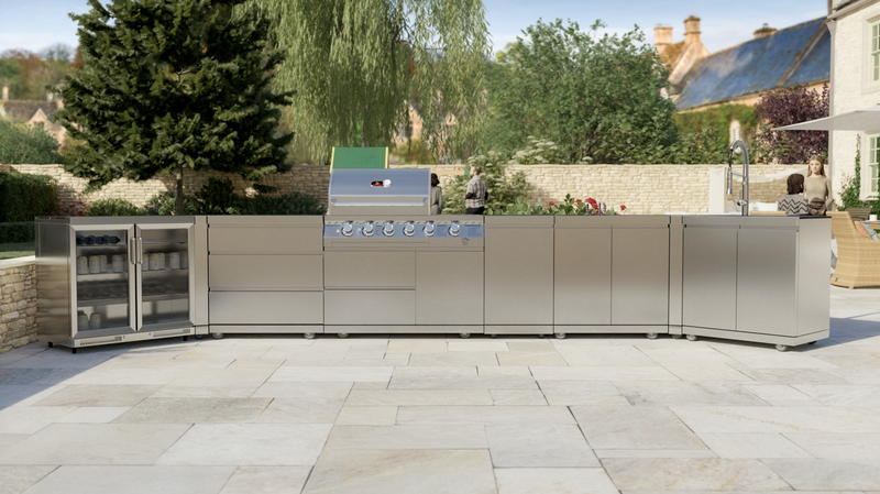 Whistler Outdoor Kitchen 4 Burner BBQ, Sink and Fridge | Stanton | 5.6Meters