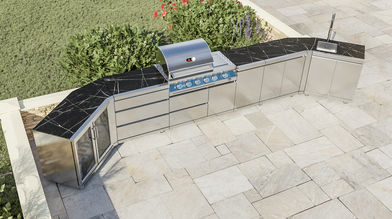 Whistler Outdoor Kitchen 4 Burner BBQ, Sink and Fridge | Stanton | 5.6Meters