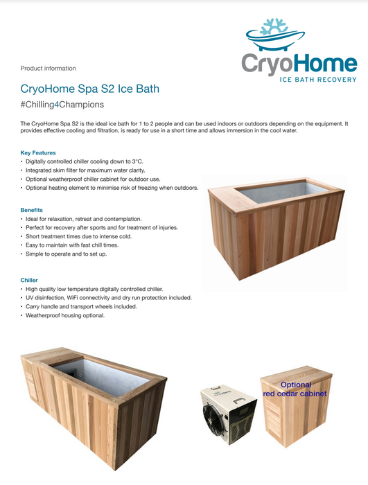 CET CryoHome S2 Ice Bath | 1-2 People