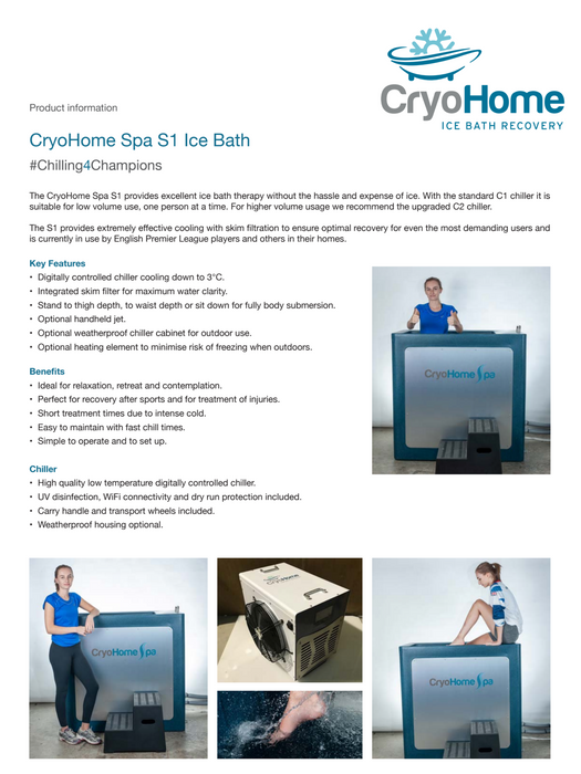 CET CryoHome S1 Ice Bath | 1-2 People
