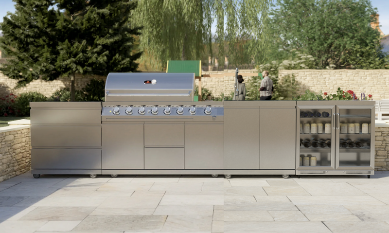 Whistler Outdoor Kitchen 6 Burner BBQ, Triple Drawer and Fridge | Cambridge | 4.1 Meters