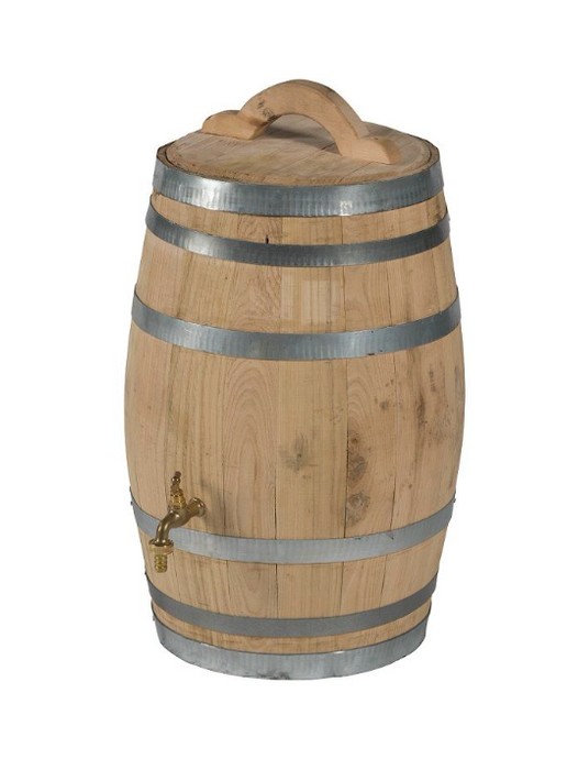Wooden Chestnut Barrel 50 Liters - with Lid and  Tap