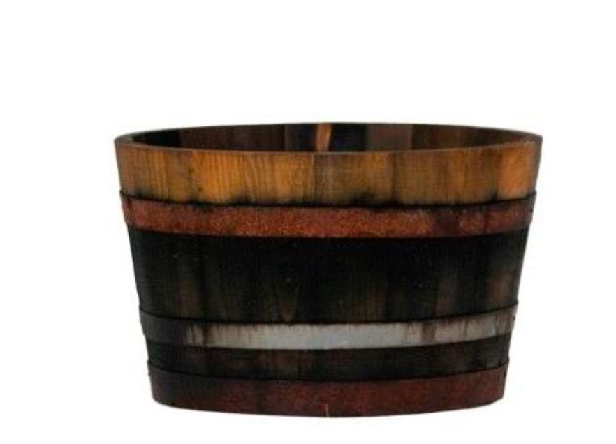 Plant Container Wooden Chestnut Half - 50 Liters (Old Look)
