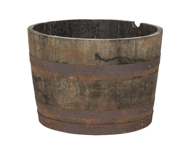 Flower Container Oak - Bulky 1/2 Whisky Barrel of 190 L