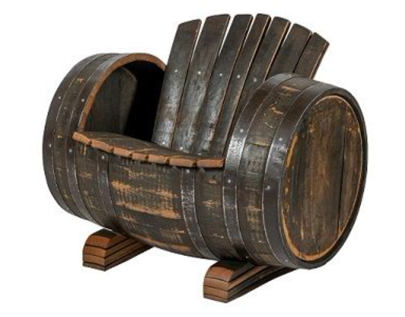 Whiskey Oak Barrel Lounge Chair "Robust" - Oiled Stained