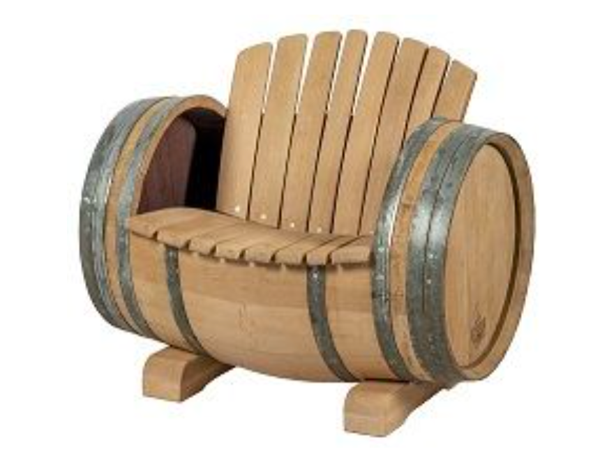 Wine Oak Barrel Lounge Chair "Ruby" - Untreated