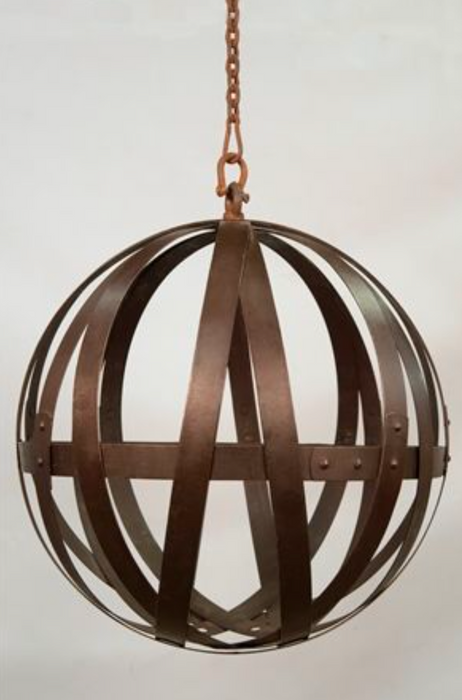 IRON Hanging Chandelier "Chablis" - Patinated Rust-Brown, 67 cm