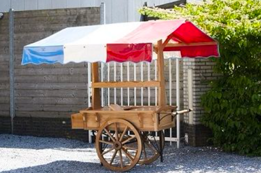 Herring Cart - Oak Luxury Model with Wooden Wheels