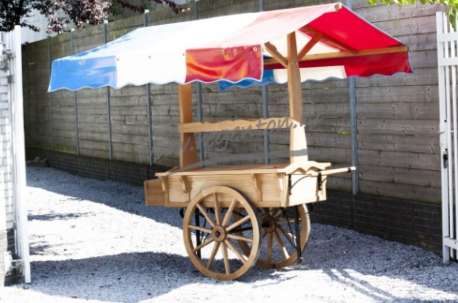 Herring Cart - Oak Luxury Model with Wooden Wheels