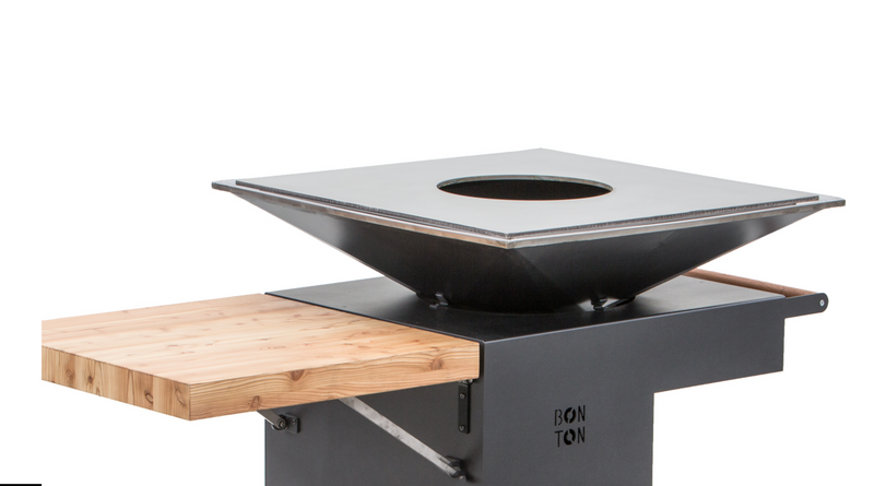 Bonton Pellet Grill - Easy to Fuel and Clean with WiFi Connection - Anthracite Grey - Round