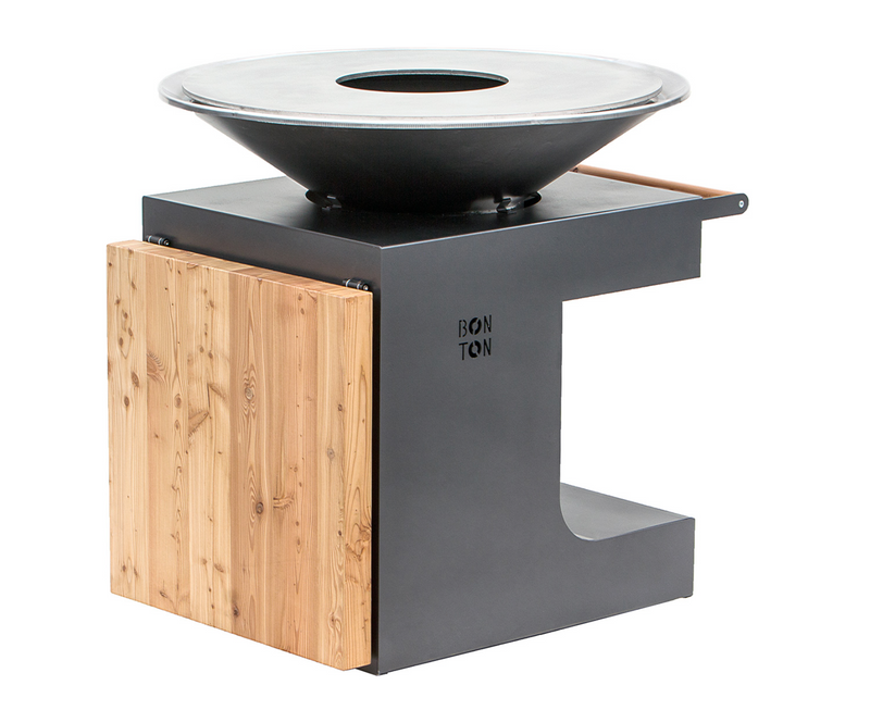 Bonton Pellet Grill - Easy to Fuel and Clean with WiFi Connection - Anthracite Grey - Round