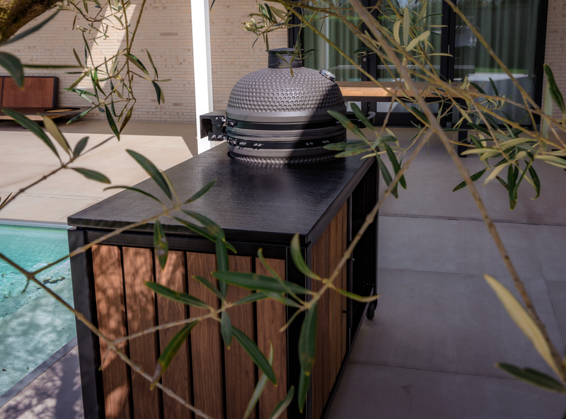 Luxurious Outdoor Kitchen Double Cart - Fraké Wood