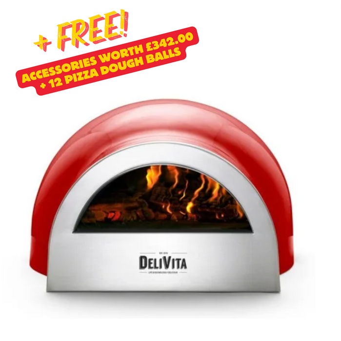 DeliVita Wood-Fired Pizza Oven - Chillie Red