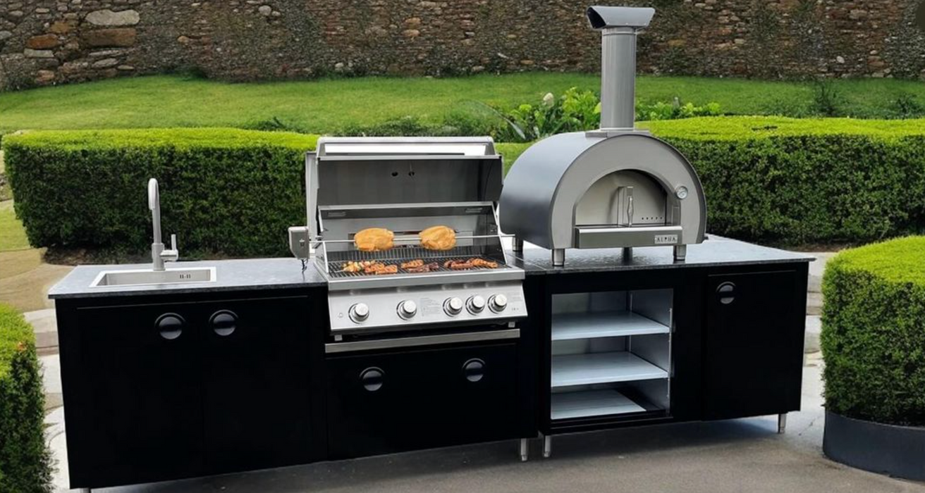 Outdoor kitchen Whistler Burford 4 BBQ & Piccolo Pizza oven