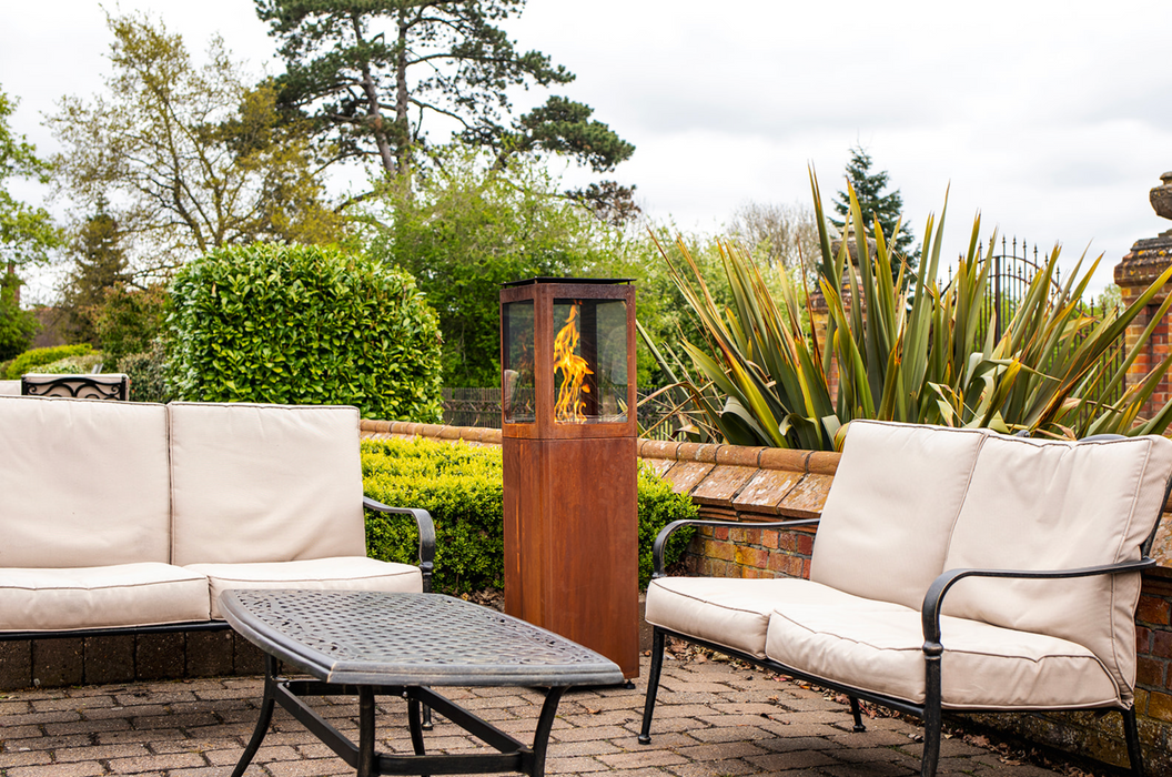 Qube Corten Pellet Patio Heater