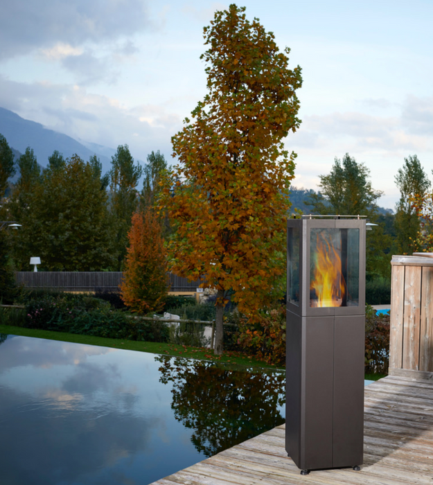 Qube Black Steel Pellet Patio Heater