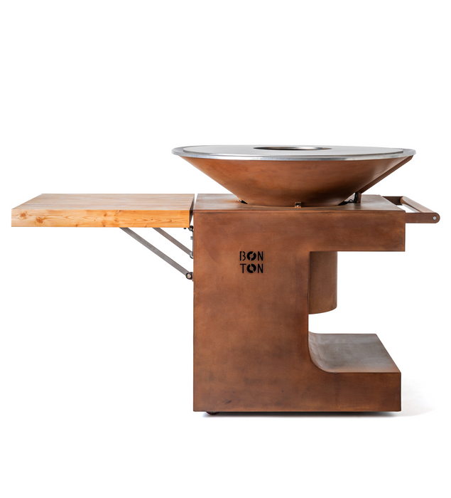 Luxury Bonton Pellet Grill - Easy to Fuel and Clean with WiFi Connection - Corten - Round