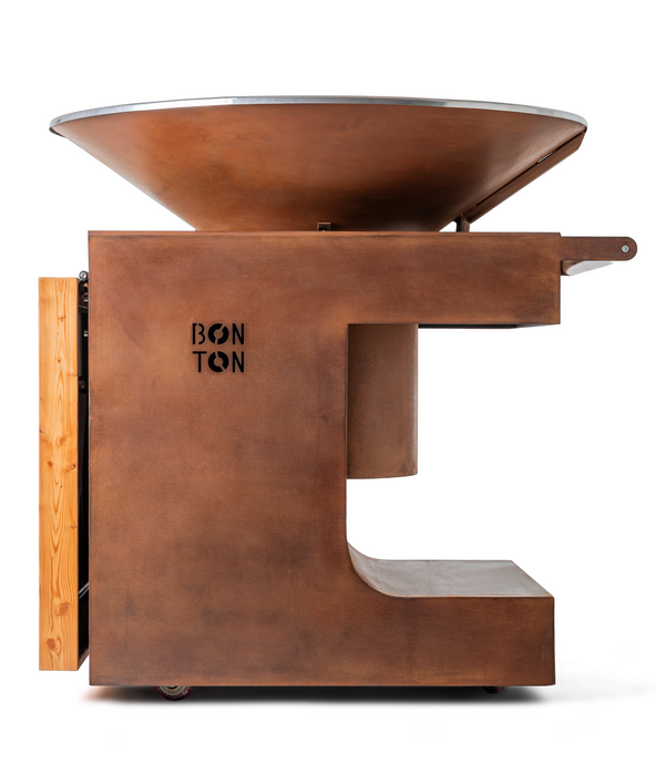 Luxury Bonton Pellet Grill - Easy to Fuel and Clean with WiFi Connection - Corten - Round