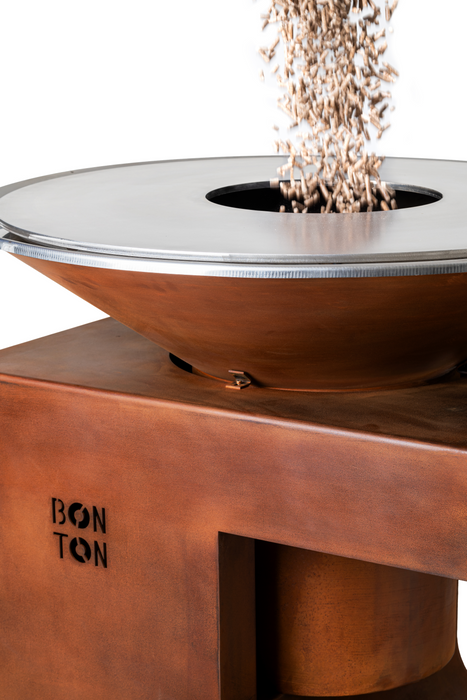 Luxury Bonton Pellet Grill - Easy to Fuel and Clean with WiFi Connection - Corten - Round