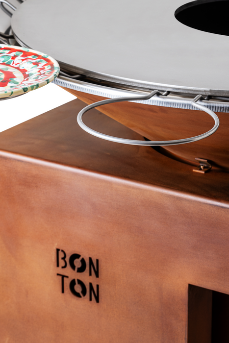 Luxury Bonton Pellet Grill - Easy to Fuel and Clean with WiFi Connection - Corten - Round