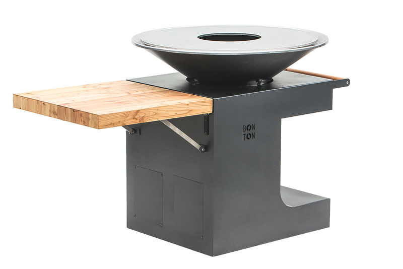Bonton Pellet Grill - Easy to Fuel and Clean with WiFi Connection - Anthracite Grey - Round