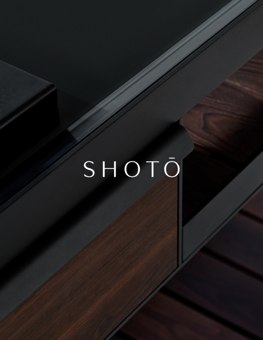 Shotō Vincent Van Duysen - Black Frame Stainless Steel with Black Finish Ash Wood Extendable Platform