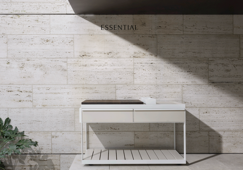 Shotō Vincent Van Duysen - White Frame Stainless Steel with Black Finish Ash Wood + Teppanyaki 58