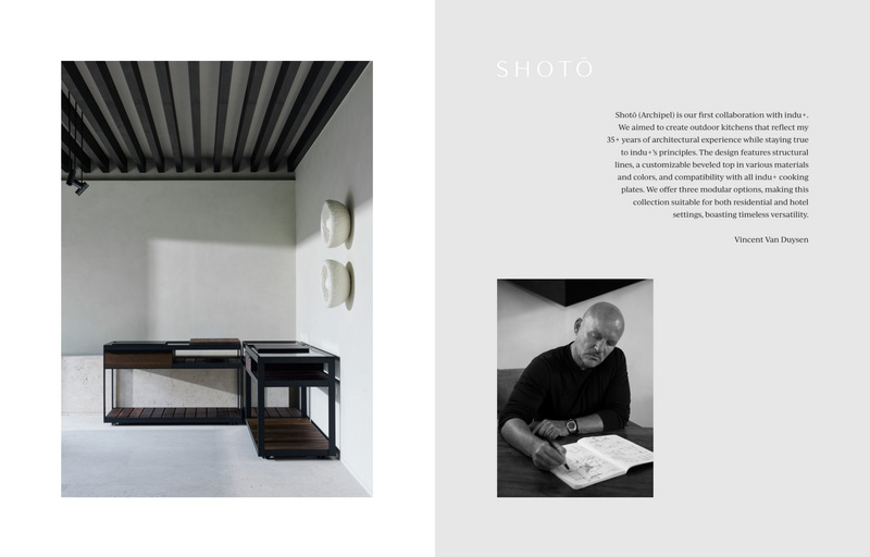 Shotō Vincent Van Duysen - Black Frame Stainless Steel with Black Finish Ash Wood + Teppanyaki 58